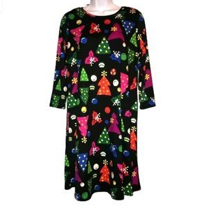 Christmas Dress - Black w/ Christmas / Holiday Print